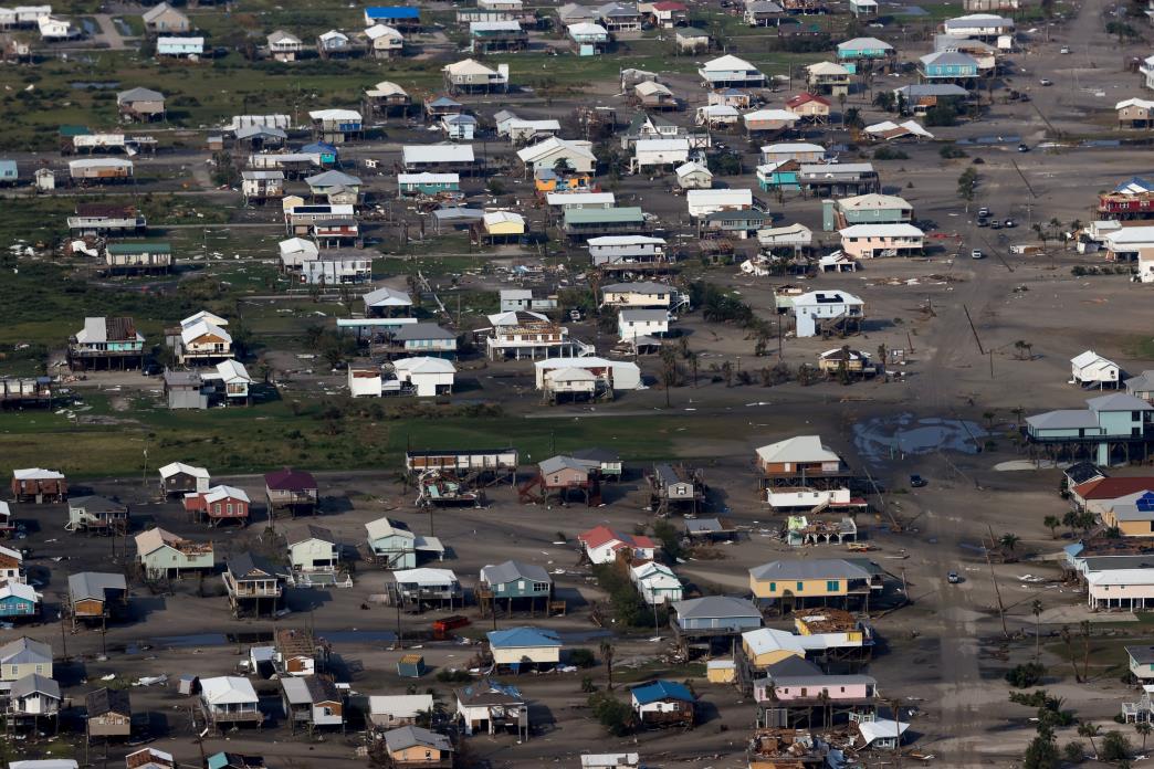 A view shows debris and buildings damaged from Hurricane Ida as U.S. President Joe Biden (not pictured) inspects the damage from Hurricane Ida from aboard the Marine One helicopter during an aerial tour of communities in Laffite, Grand Isle, Port Fourchon and Lafourche Parish, Louisiana, U.S. September 3, 2021. REUTERS/Jo<em></em>nathan Ernst/Pool