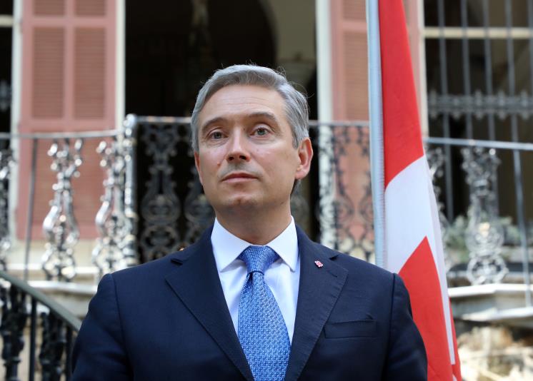 Canadian Foreign Minister Francois-Philippe Champagne is seen at the Ministry of Foreign Affairs in Beirut, Lebanon August 27, 2020. REUTERS/Mohamed Azakir