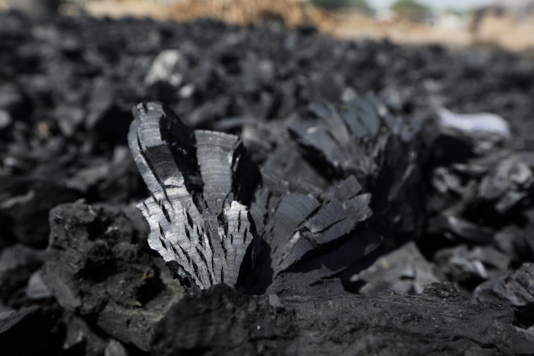 Charcoal is obtained after the burning of wood in Maiduguri, Nigeria October 29, 2021. Picture taken October 29, 2021. REUTERS/Afolabi Sotunde