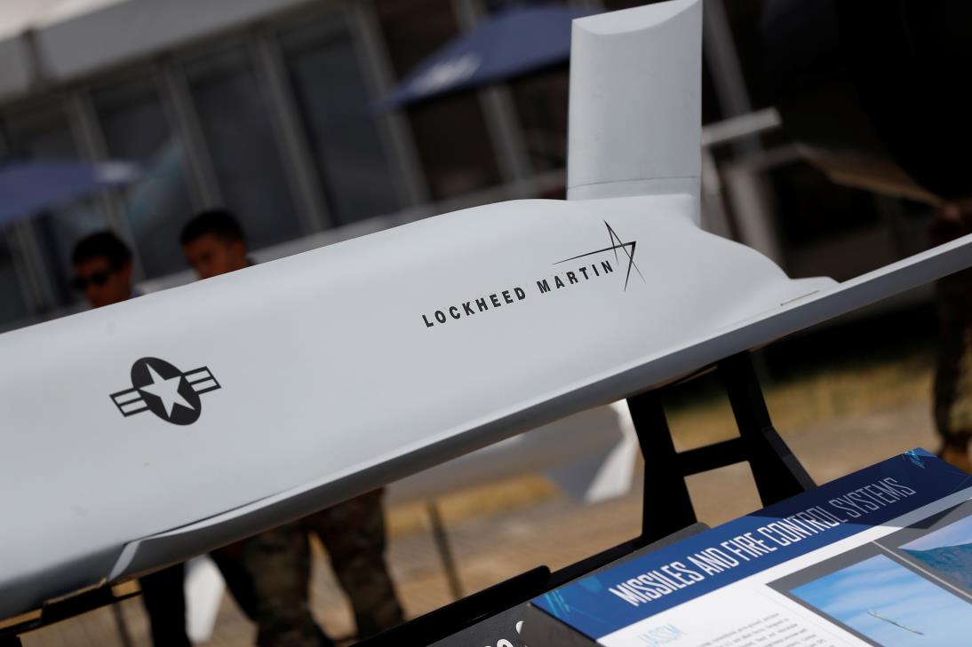 The Lockheed Martin name is seen on a missile casing at the Farnborough Airshow, in Farnborough, Britain July 16, 2018.  REUTERS/Peter Nicholls