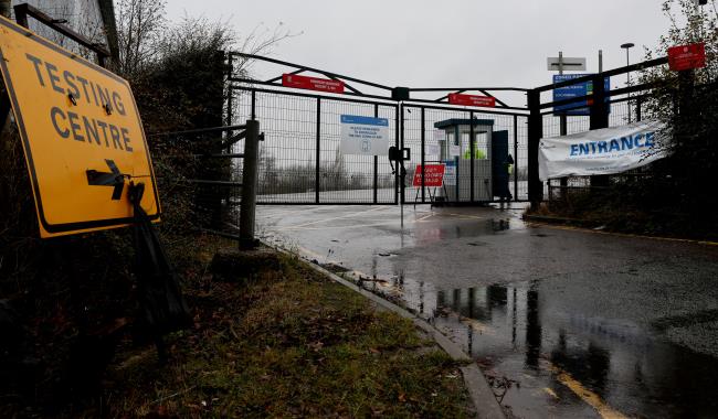 A view of the closed COVID-19 PCR Regio<em></em>nal Testing Centre in Stoke-on-Trent after no more appointments were available, Stoke-on-Trent, Britain, December 30, 2021. REUTERS/Carl Recine