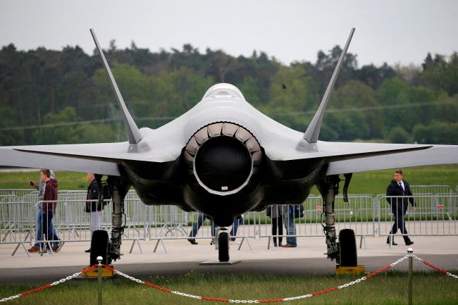 A Lockheed Martin F-35 aircraft is seen at the ILA Air Show in Berlin, Germany, April 25, 2018.    REUTERS/Axel Schmidt/File Photo