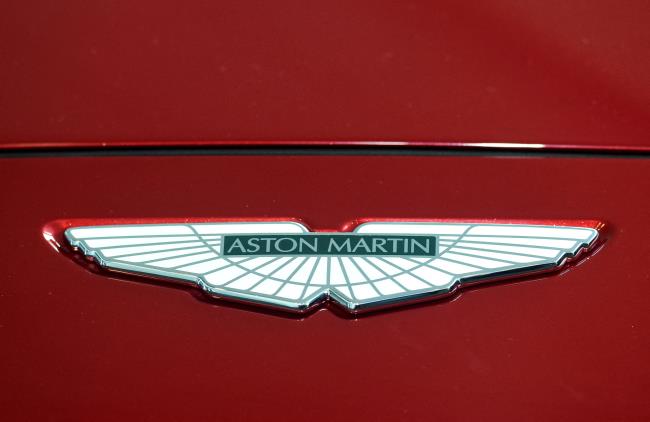 A logo on the Aston Martin DBX at the Aston Martin Lago<em></em>nda factory in Barry, Wales, Britain February 21, 2020. REUTERS/Rebecca Naden/Pool/File Photo