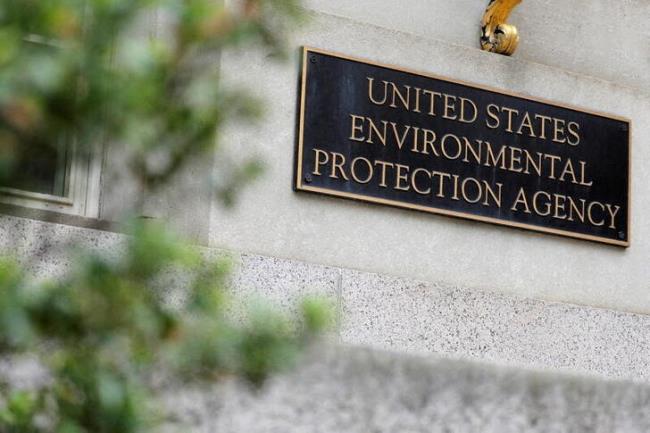 Signage is seen at the headquarters of the United States Enviro<em></em>nmental Protection Agency (EPA) in Washington, D.C., U.S., May 10, 2021. REUTERS/Andrew Kelly