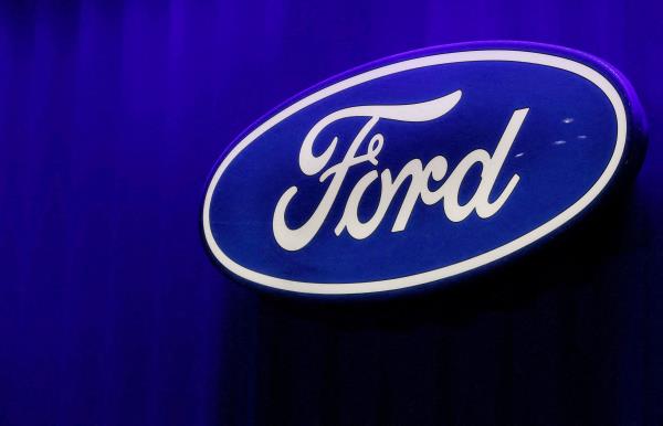 Ford logo is seen at the North American Internatio<em></em>nal Auto Show in Detroit, Michigan