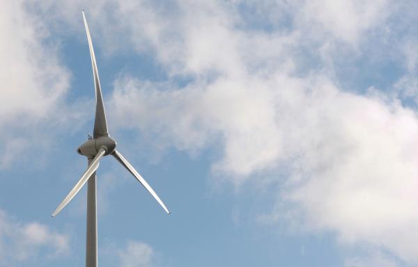 A wind turbine is pictured in the southern German town of Schonach