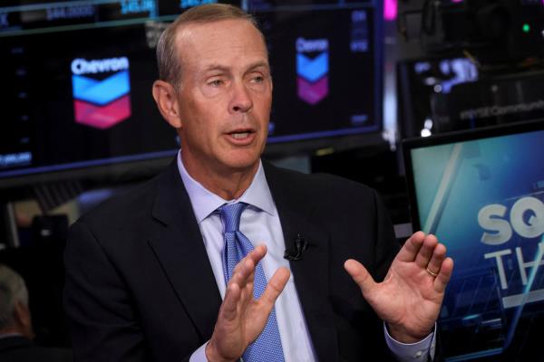 Michael Wirth, Chairman and CEO Chevron Corp., speaks during an interview on CNBC on the NYSE in New York