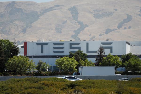 The Tesla factory is seen in Fremont