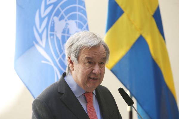 Sweden's Prime Minister Andersson and UN Secretary-General Guterres meet in Stockholm