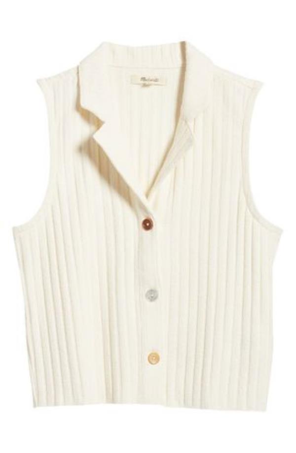 Mixed Button Rib Polo Tank