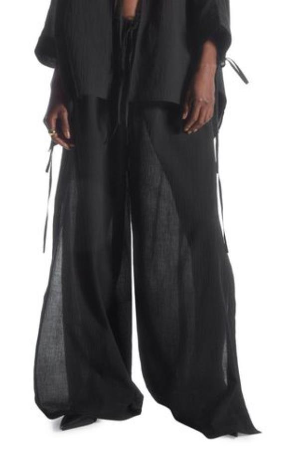 Semisheer Organic Cotton Drawstring Pants