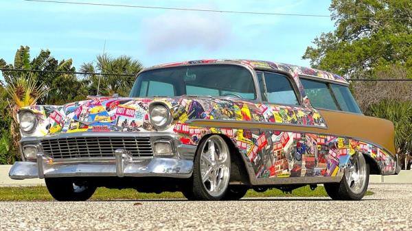 009 1956 chevy nomad hot rod theme front left