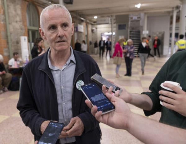 Candidate Ciarán Cuffe at the RDS this afternoon. Picture: Sam Boal/Collins Photos.