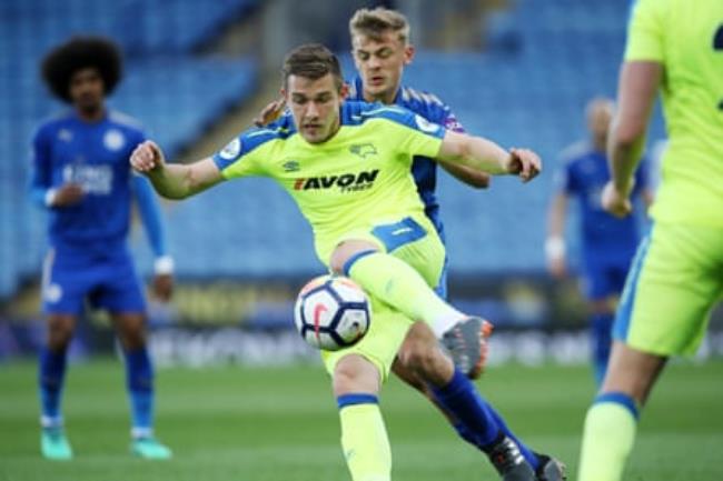 Timi Max Elsnik during a Premier League 2 match between Derby and Leicester at the King Power Stadium