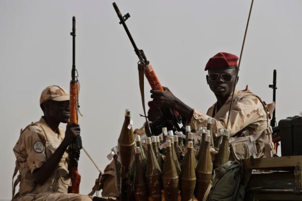 Sudanese soldiers from the Rapid Support Forces unit