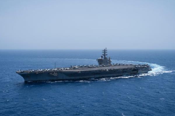 The USS aircraft carrier Dwight D. Eisenhower in the Red Sea