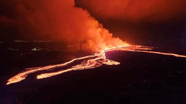 A volcanic eruption takes place, near Grindavik, Iceland, March 16, 2024. Public Safety Department of the Natio<em></em>nal Police/Handout via REUTERS THIS IMAGE HAS BEEN SUPPLIED BY A THIRD PARTY