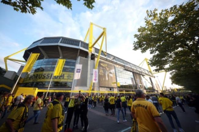 Fans arrive for a match at the BVB Stadion 