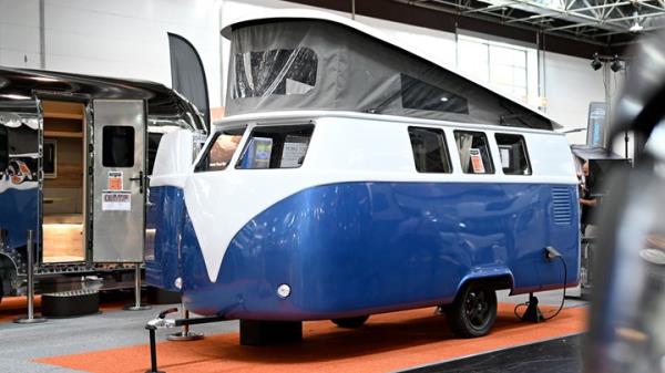 2023 Dusseldorf Caravan Salon - premium RV with Mini in transport garage
