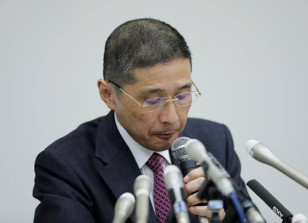 Hiroto Saikawa, Nissan president and CEO, spoke at a news co<em></em>nference in Yokohama, Japan