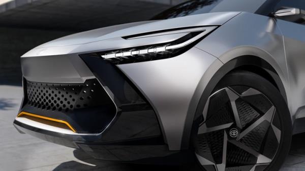 Toyota C-HR prologue, 2022, front light and grille detail