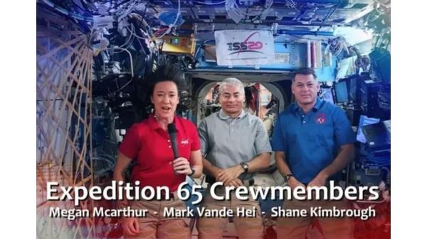 On July 4, 2021, Expedition 65 astro<em></em>nauts K. Megan McArthur, R. Shane Kimbrough, and Mark T. Vande Hei wished everyone a Happy Fourth of July and looked forward to future exploration missions to the Moon.
