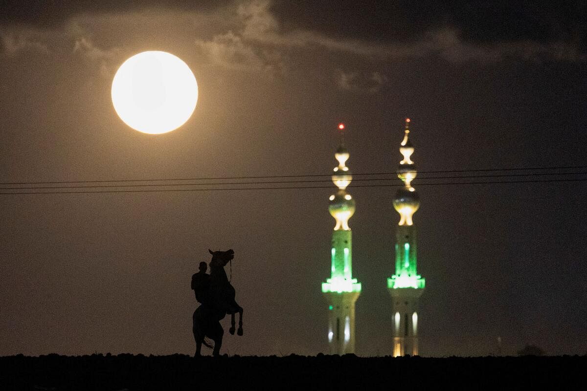 Interceptions by Israel's Iron Dome anti-missile system as rockets are launched from Lebanon towards Israel, amid cross-border hostilities between Hezbollah and Israel, as seen from northern Israel September 18, 2024.