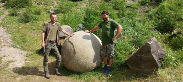 One of the recovered stone spheres.