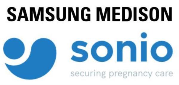 The logos of Samsung Medison Co. and So<em></em>nio (PHOTO NOT FOR SALE) (Yonhap)