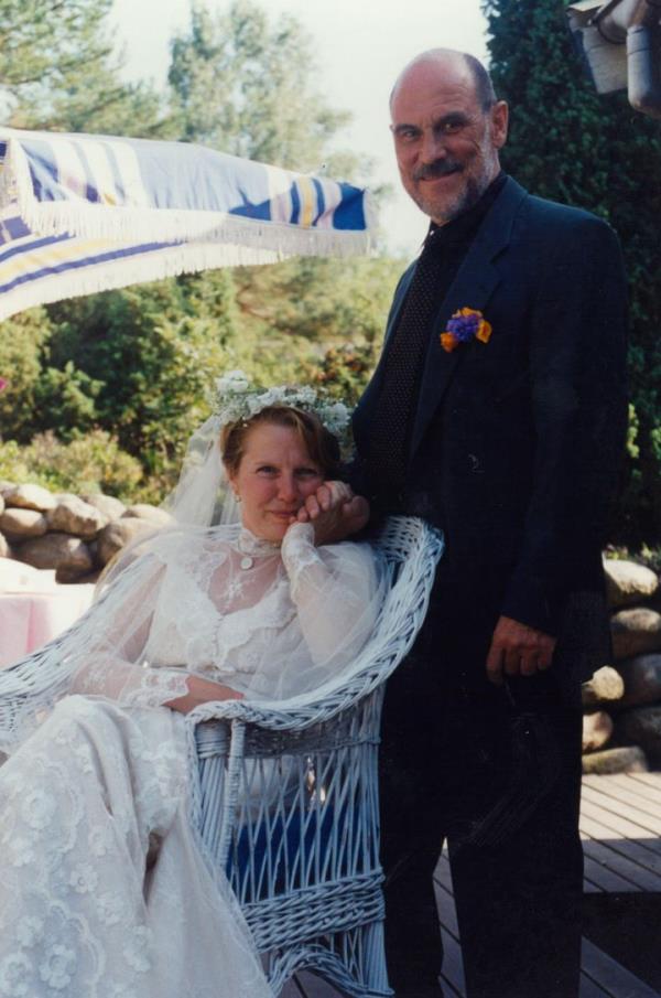 The author and Sven on their wedding day, August 15, 1997, in Strömstad, Sweden.