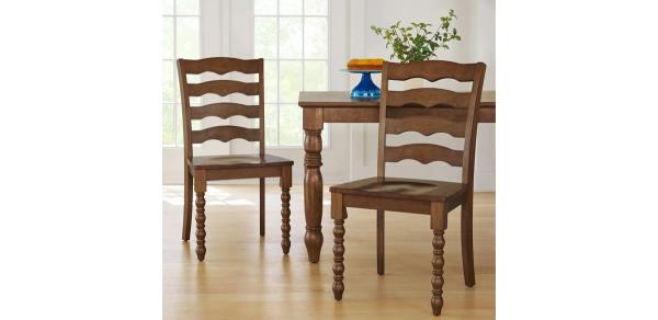 Pio<em></em>neer Woman Harper Solid Wood Dining Chairs, 2 Pack, Homestead Brown