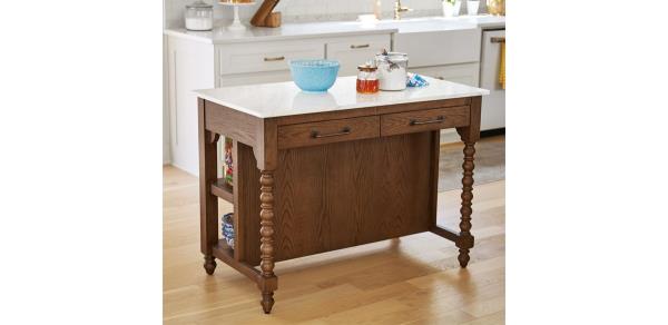 Pio<em></em>neer Woman Harper Spindle Nightstand with USB Charging Ports, Homestead Brown