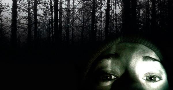 A compilation image of Heather Do<em></em>nahue in the Blair Witch Project and a silhouetted treeline