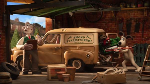 Wallace and Gromit load their new gnome improvements van in a scene from Wallace & Gromit: Vengeance Most Fowl