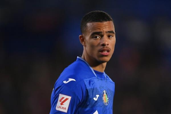 Mason Greenwood of Getafe CF looks on during the LaLiga EA Sports match between Getafe CF and UD Almeria at Coliseum Alfo<em></em>nso Perez 