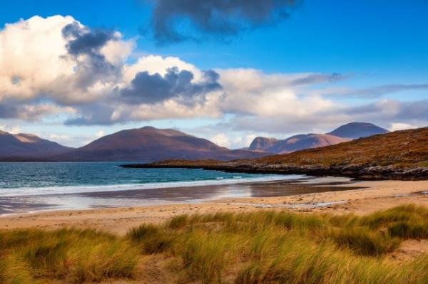 Luskentyre Beach on the Isle of Harris in the Outer Hebrides of Scotland