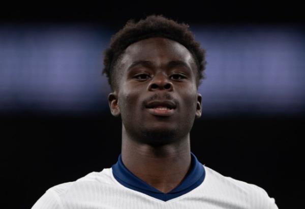 Bukayo Saka of England during the UEFA Nations League 2024/25 League B Group B2 match between England and Greece at Wembley Stadium 