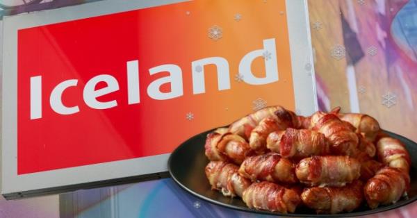 Iceland has a pigs in blankets range. Picture shows Iceland logo and a plate of pigs in blankets.