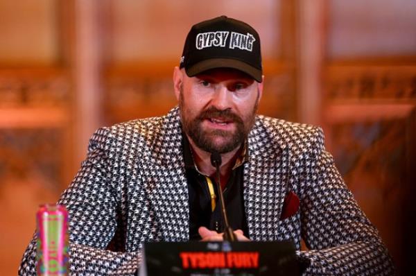 Tyson Fury speaking in a press conference