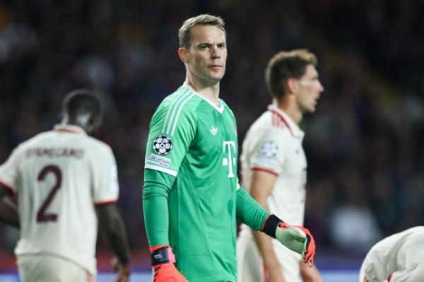 Manuel Neuer of FC Bayern Munich participates in the UEFA Champions League 2024/25 League Phase match between FC Barcelona and FC Bayern Munich at Estadi Olimpic Lluis Companys in Barcelona, Spain, on October 23, 2024.