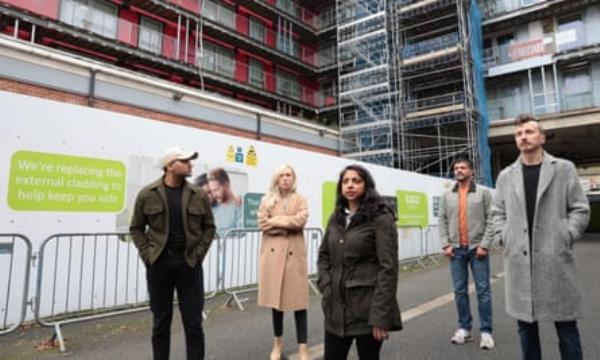 Mar House residents outside the block in Colindale, north London