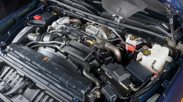 A Duramax (GM diesel engine) engine bay