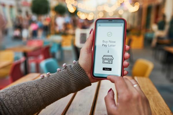 Buy now pay later o<em></em>nline shopping service on smartphone