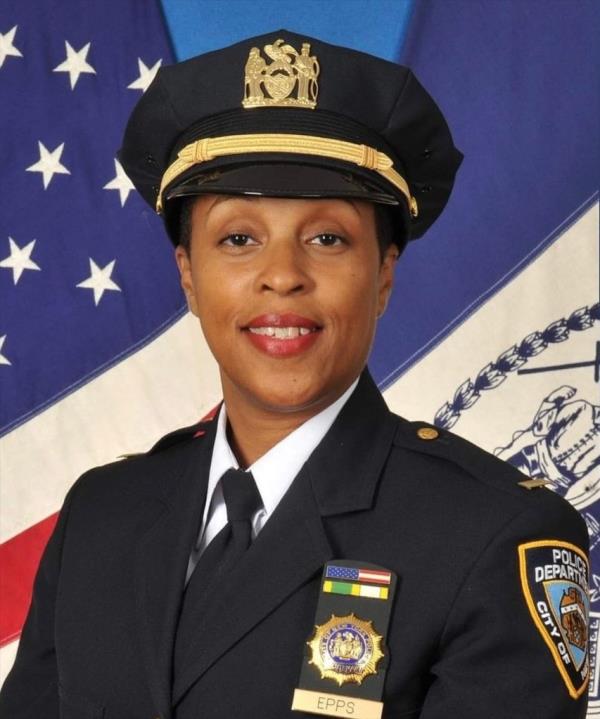 Lieutenant Quathisha Epps in NYPD uniform, the department's top earner and a 19-year veteran