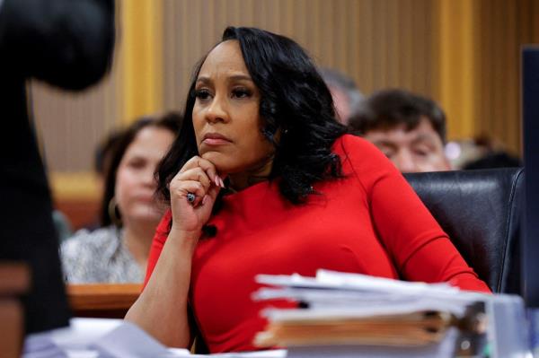 Fulton County District Attorney Fani Willis attends a hearing on the Georgia election interference case, March 1, 2024, in Atlanta, Ga.