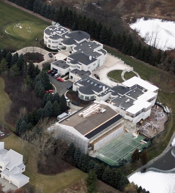 This Jan. 8, 2002 aerial file photo shows the home of former Chicago Bulls star Michael Jordan, in Highland Park, Ill. 