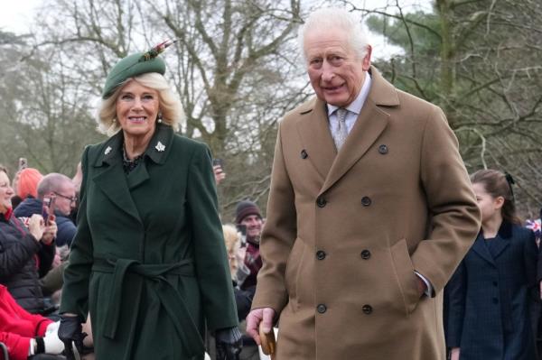 Queen Camilla and King Charles on their Christmas Day 2024 walk. 