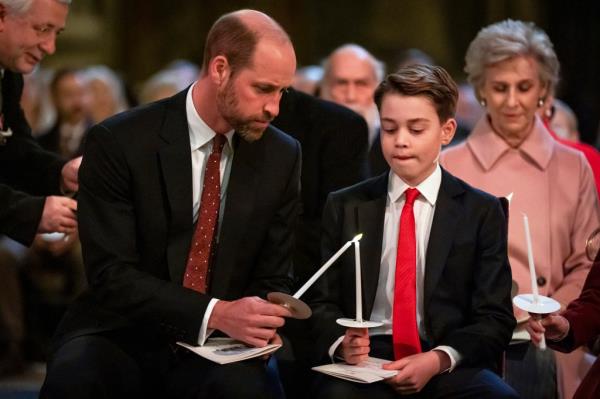 Richard E Grant gives a reading in the nave during the Together At Christmas carol service at Westminster Abbey in London, Britain, December 6, 2024. 