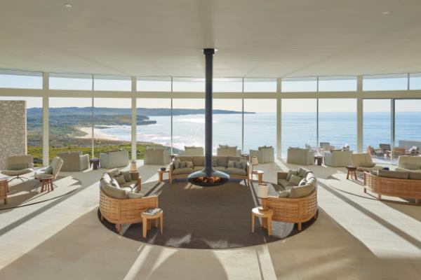 The Great Room at Southern Ocean Lodge has been recreated pretty much as it was.