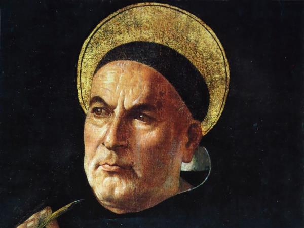 A painting of St. Thomas Aquinas.